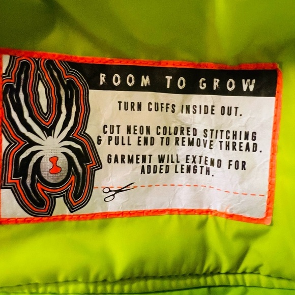 Spyder Vibrant Blue and Neon Green Puffer Jacket Size 4 - Picture 9 of 15